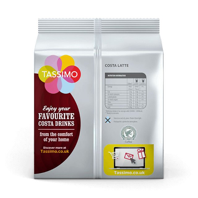 Tassimo Costa Caramel Latte Coffee Pods (Pack of 40) 4031637 - Supplies for  Schools
