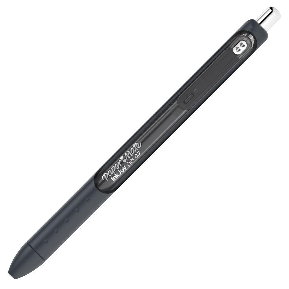 Paper Mate InkJoy Gel Rollerball Pen 1.0mm Tip 0.7mm Line Black (Pack 12)