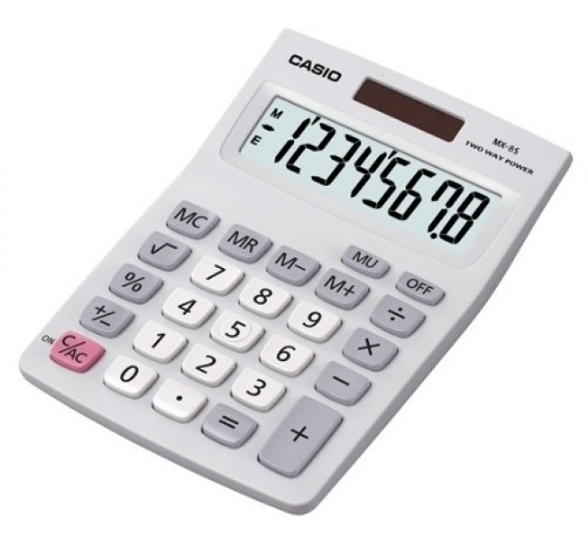 Casio MX-8B 8 Digit Desktop Calculator Silver