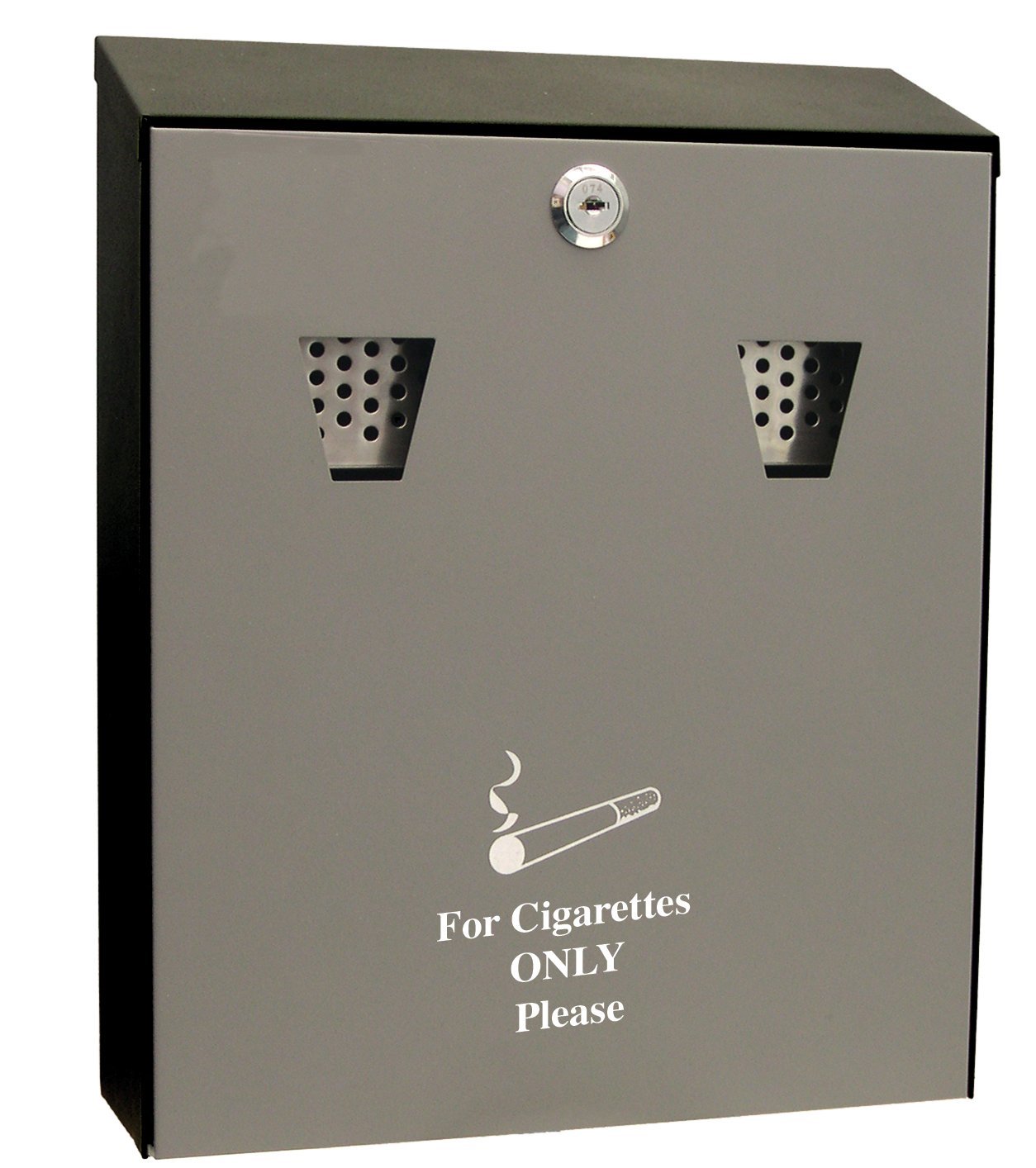 Cathedral 3.1 litre Wall Mounted Lockable Ash Bin Black