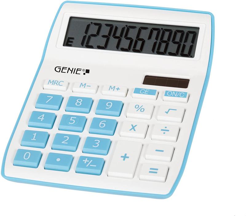 Genie 840B 10 Digit Desktop Calculator Blue