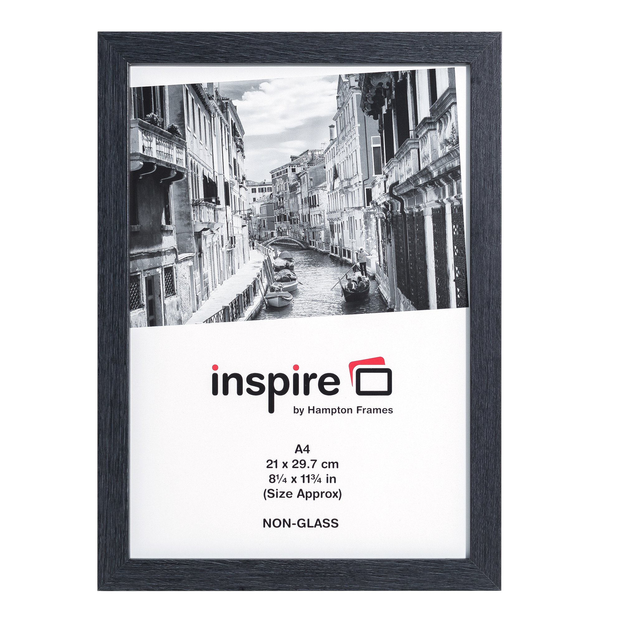 Certificate / Photo Frames Photo Album Co Certificate/Photo Frame A4 Paperwrap Wood Frame Plastic Front Dark Grey