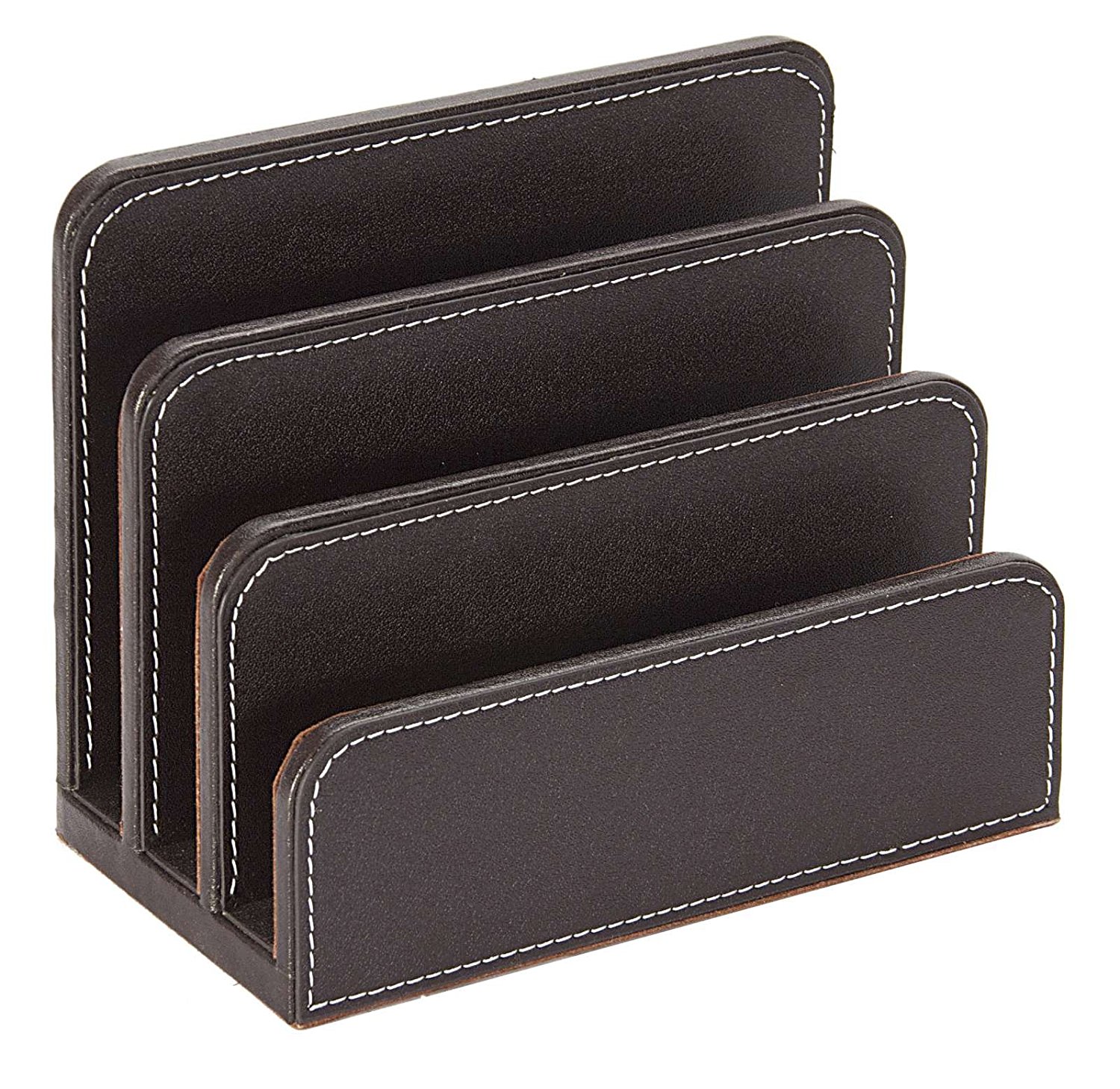 Faux Leather Letter Holder Brown