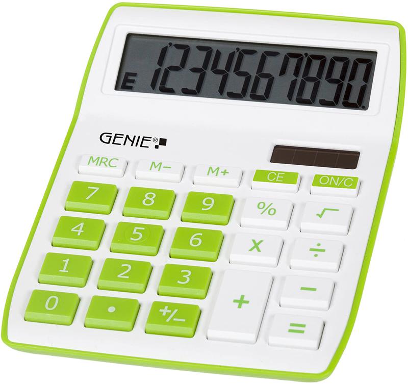 Genie 840G 10 Digit Desktop Calculator Green
