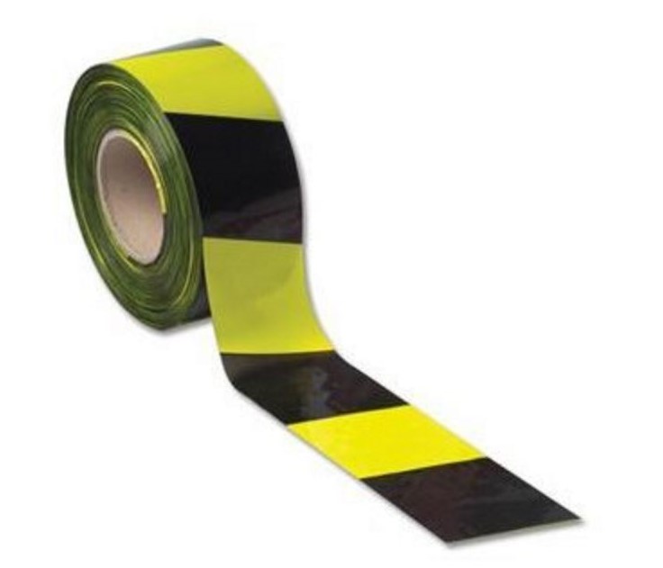 Printed & Coloured Tape ValueX Barrier Tape 75mmx500m Yellow/Black