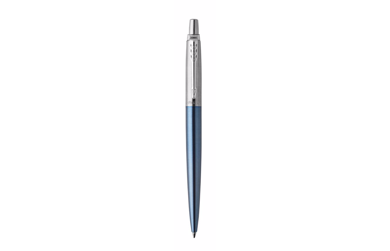 Parker Jotter Ballpoint Pen Waterloo Blue/Chrome Barrel Blue Ink Gift Box