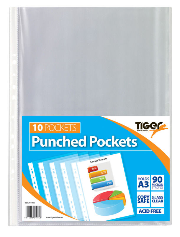 Tiger A3 Punched Pockets Portrait PK10