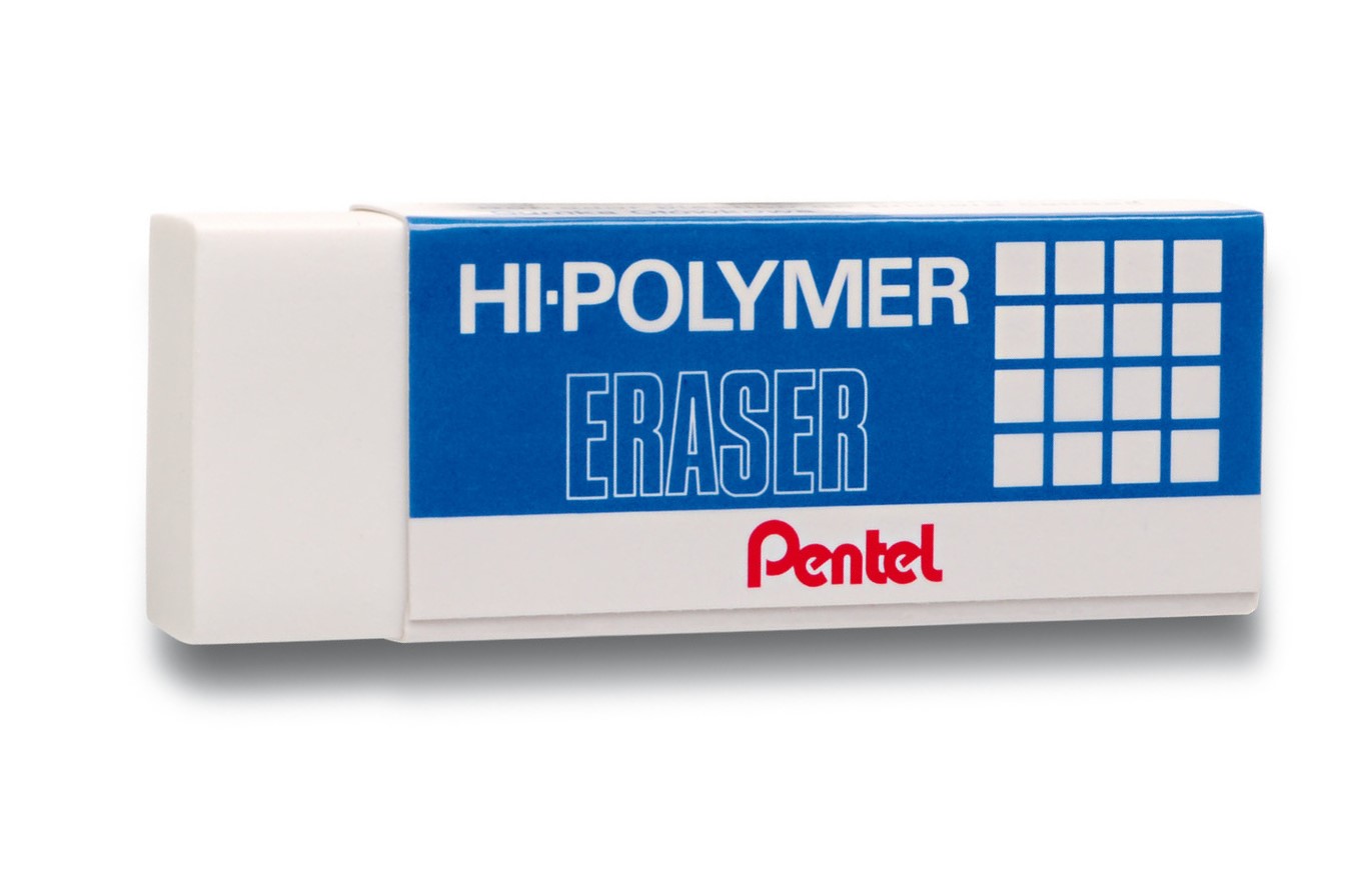 Pentel Eraser White with Blue Sleeve (Pack 48)