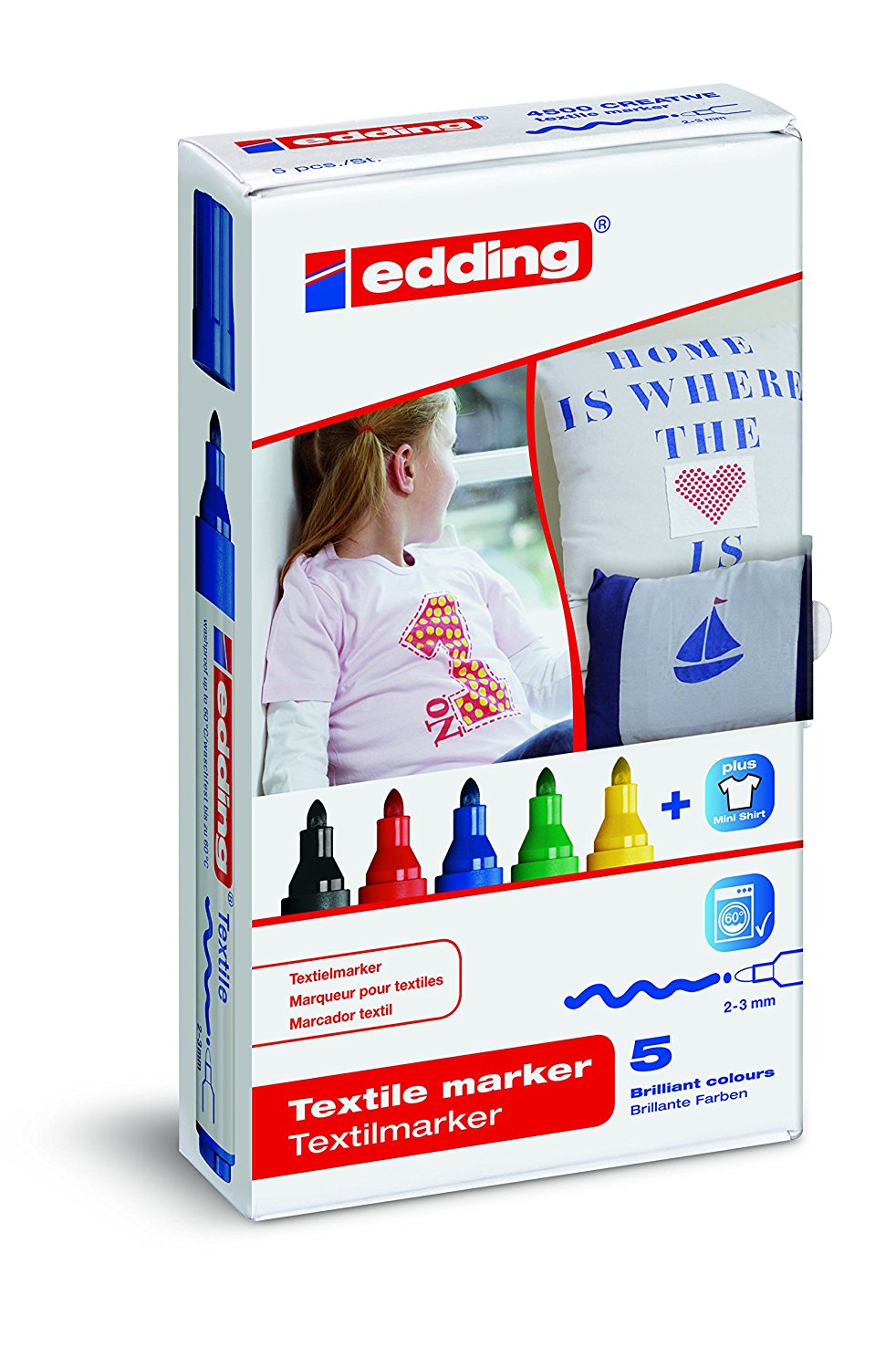 Edding 4500 Textile Marker ASTD PK5