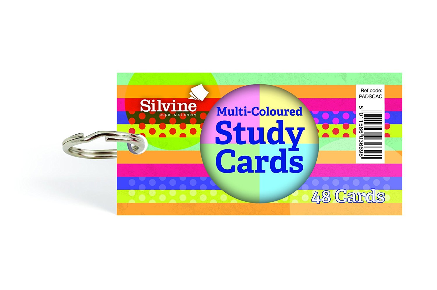 Guide Cards Silvine Multicoloured Study Cards 100x50mm (Pack 48)