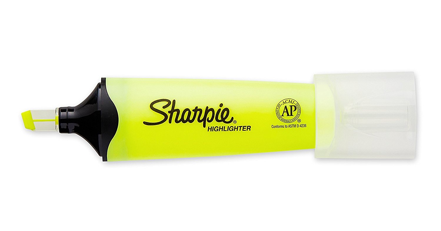 Sharpie H/lighter Fluoresnt YW PK4