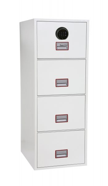 Phoenix Safe World Class Vertical Fire File FS2254F 4 Drawer Filing Cabinet with Fingerprint Lock