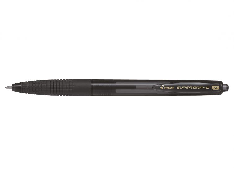 Ball Point Pens Pilot Super Grip G Retractable Ballpoint Pen 1.0mm Tip 0.27mm Line Black (Pack 30)