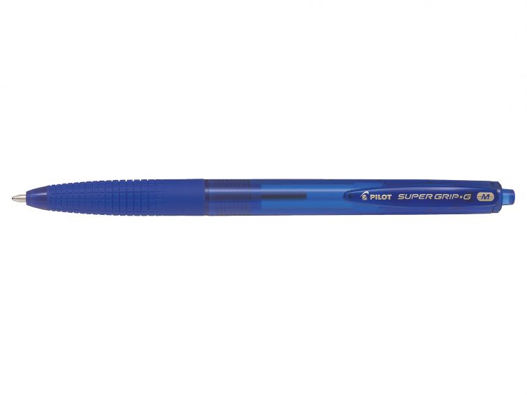 Ball Point Pens Pilot Super Grip G Retractable Ballpoint Pen 1.0mm Tip 0.27mm Line Blue (Pack 30)