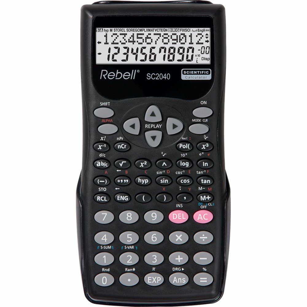 Rebell RE-SC2040 BX 12 Digit Scientific Calculator Black