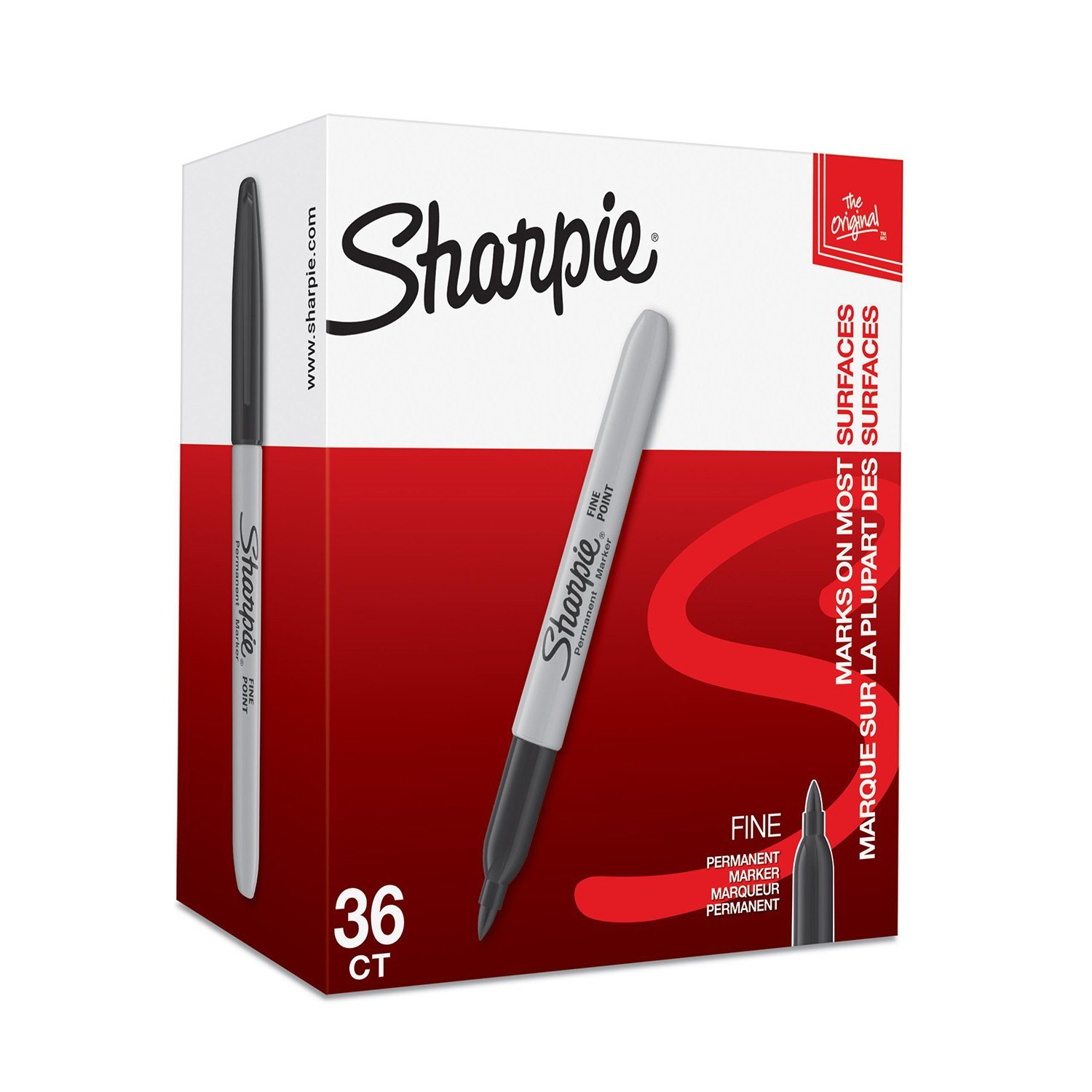 Sharpie Permanent Marker Fine Tip 0.9mm Line Black (Pack 36)