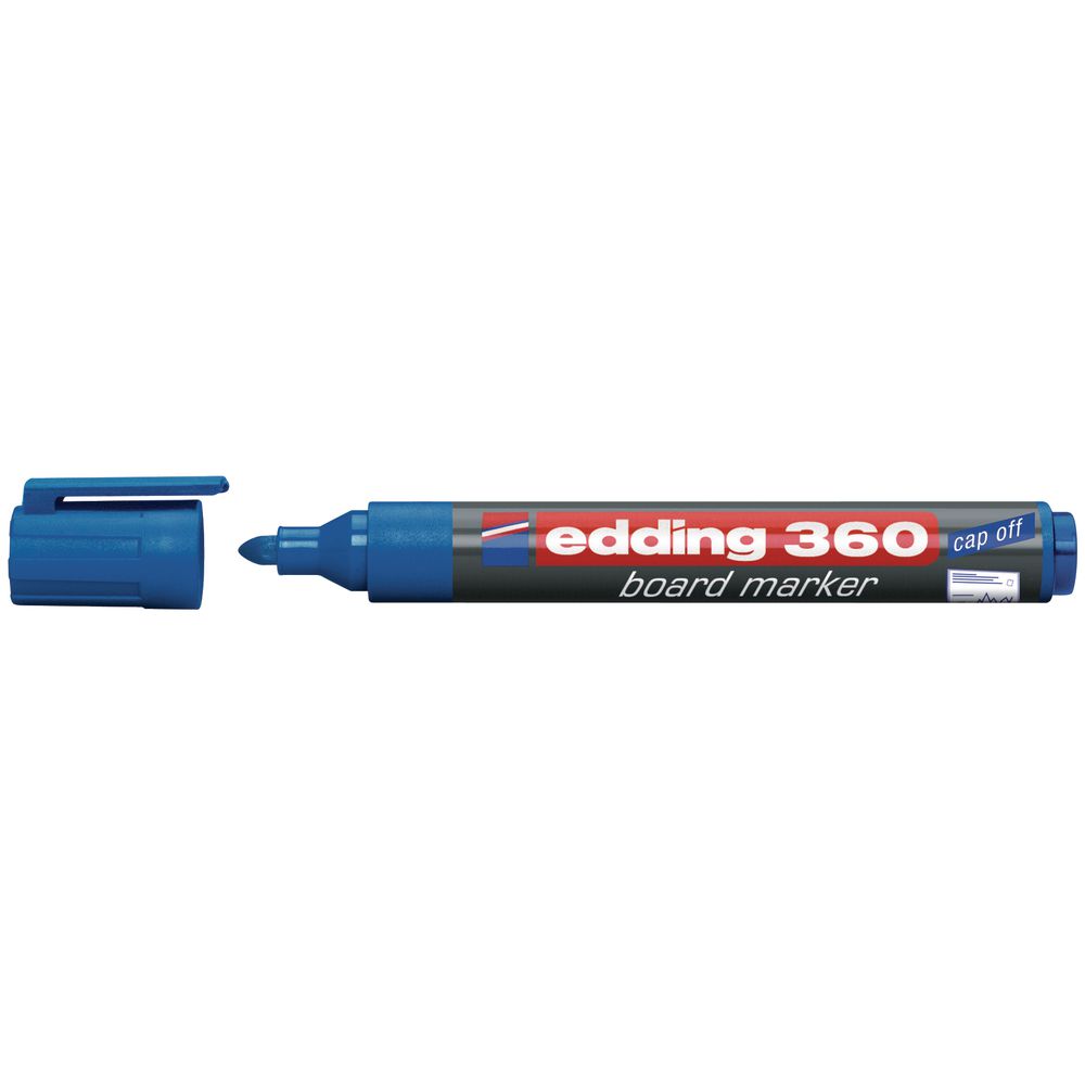Drywipe Markers edding 360 Whiteboard Marker Bullet Tip 1.5-3mm Line Blue (Pack 10)