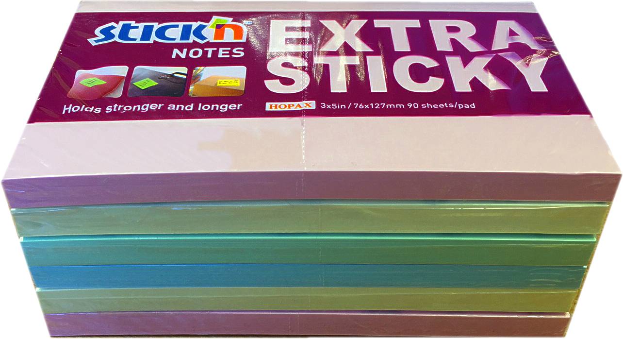 Ex Sticky 76x127mm Pastel Asst PK6