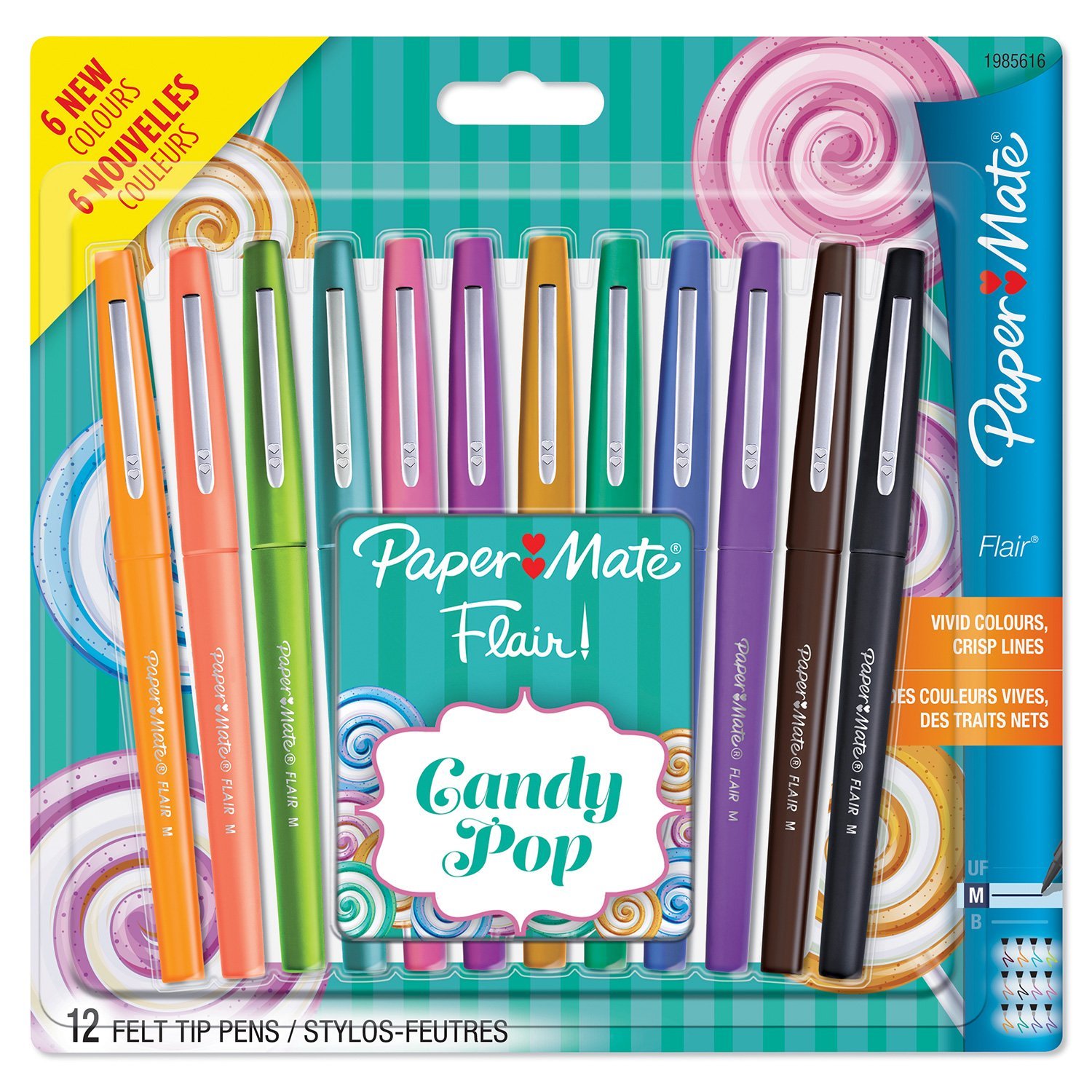 Papermate Flair Candy Pop Med PK12