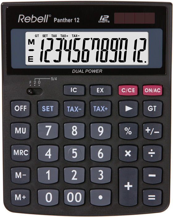 Rebell RE-PANTHER 12 BX 12 Digit Desktop Calculator Black