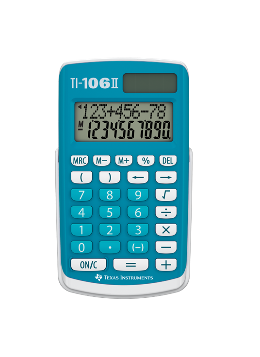 Texas Instruments TI-106 II 10 Digit Primary School Calculator Blue