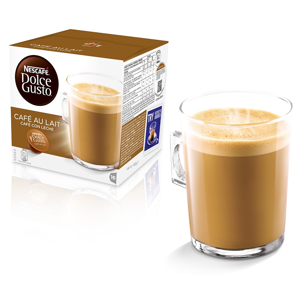 Nescafe Dolce Gusto Cafe Au Lait Coffee 16 Capsules (Pack 3)