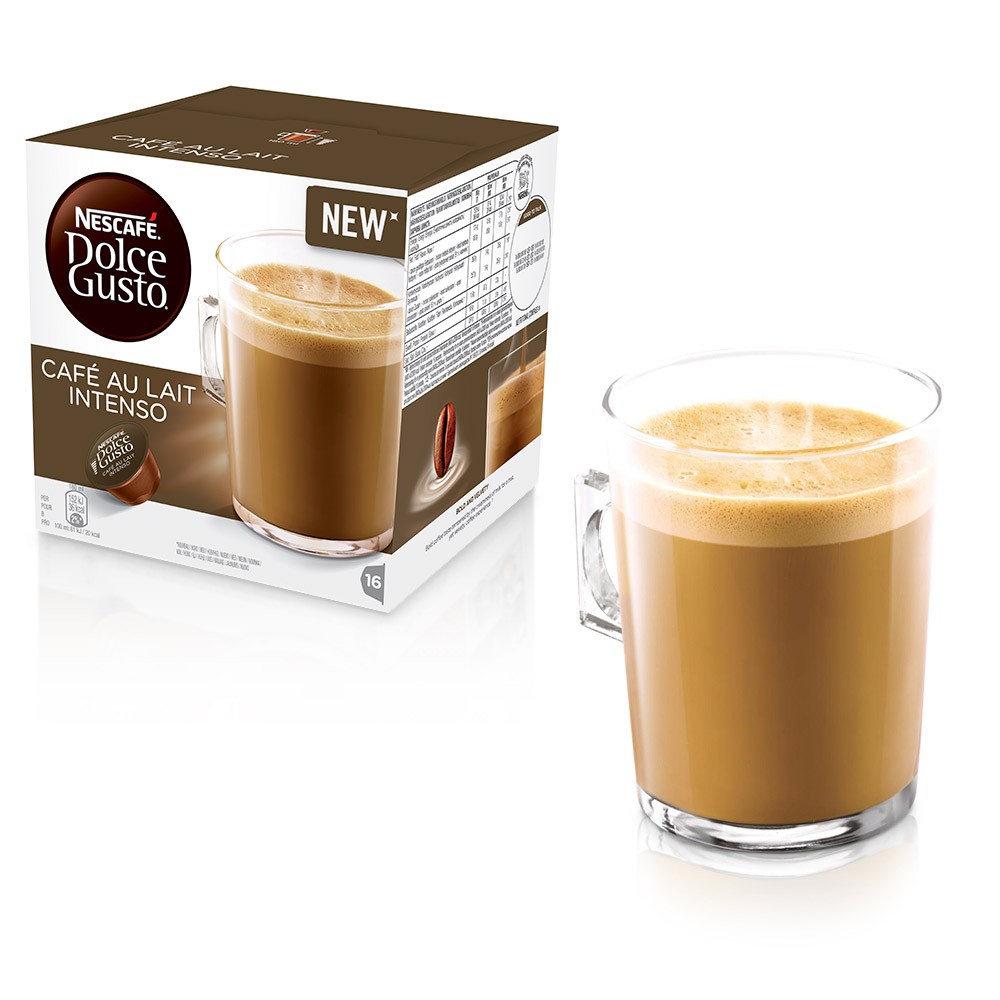 Nescafe Dolce Gusto Cafe Au Lait Intenso Coffee 16 Capsules (Pack3)