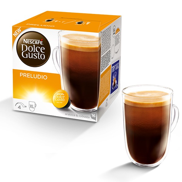 Nescafe Dolce Gusto Preludio Coffee 16 Capsules (Pack 3)