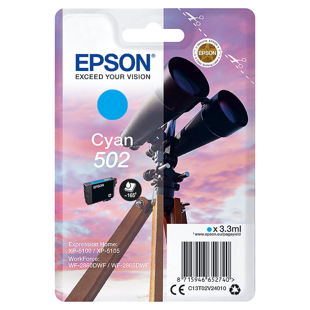 EPSON 502 CYAN INK CART
