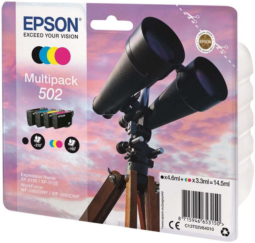 EPSON 502 PACK OF 4 INK CART