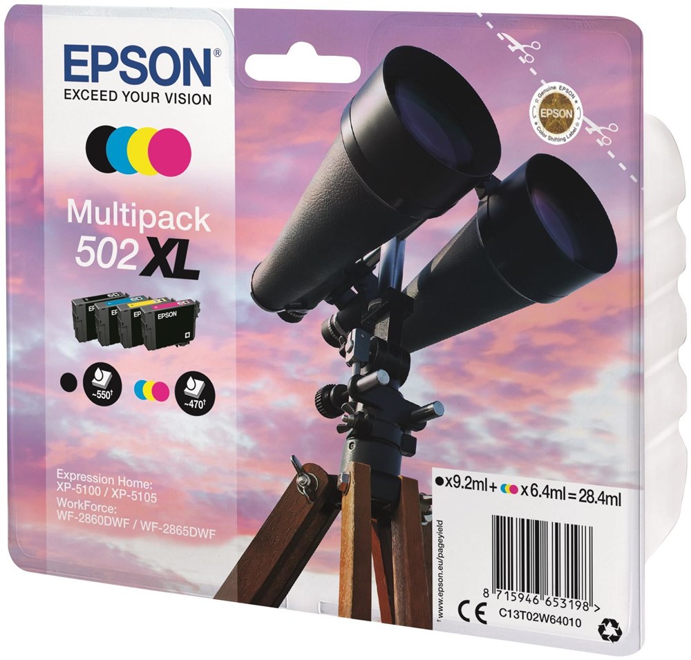 EPSON 502XL PACK OF 4 INK CART