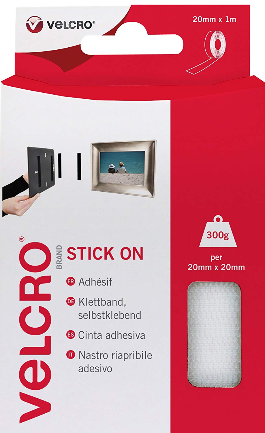 Accessories Velcro Sticky Hook and Loop Strip 20mmx1m White