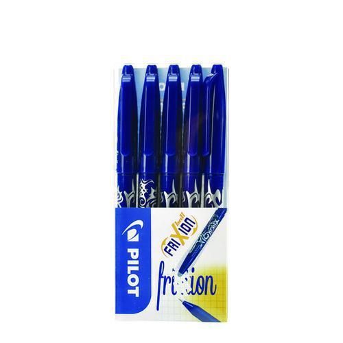 Pilot FriXion Ball Erasable Gel Rollerball Pen 0.7mm Tip 0.35mm Line Blue (Pack 5)