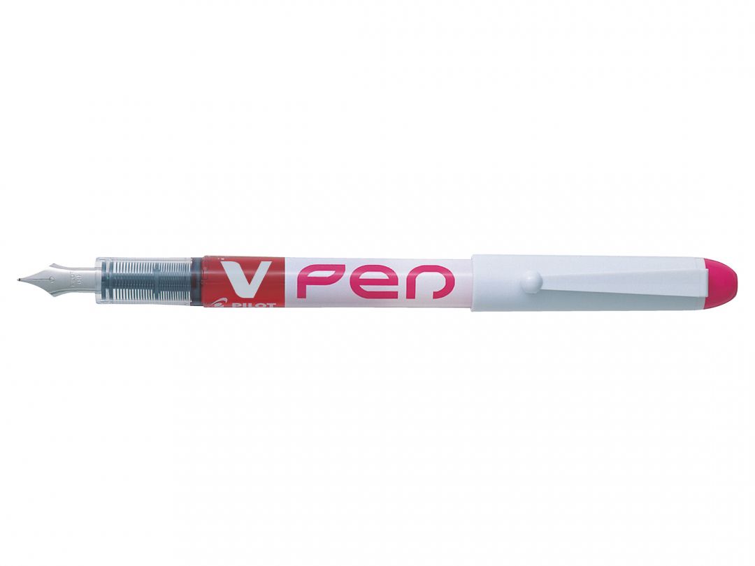 Fountain Pens Pilot V-Pen Erasable Disposable Fountain Pen Pink (Pack 12)