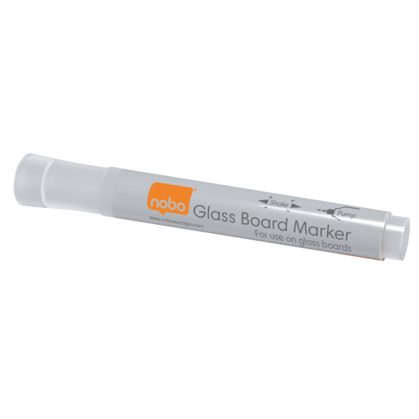 Nobo Glass Wboard Markers White PK4