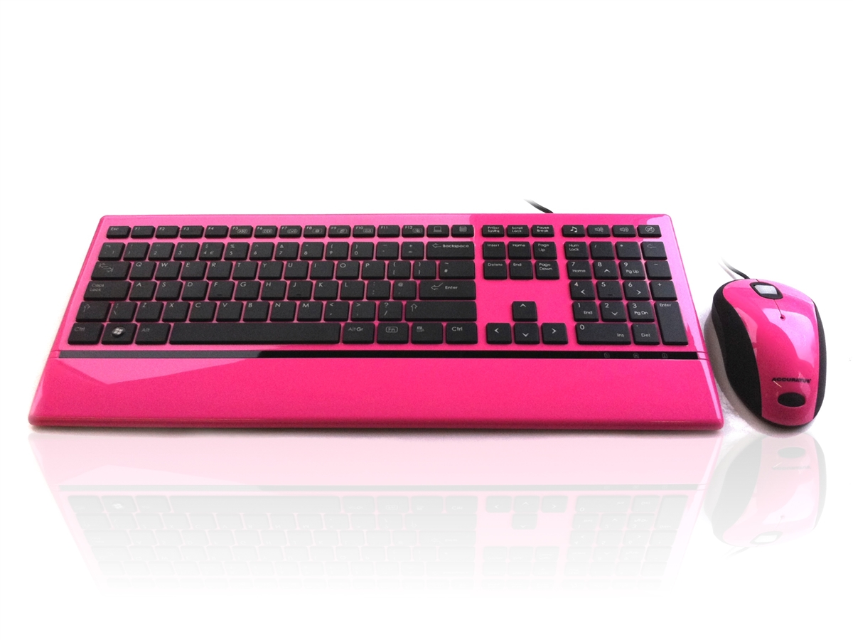 Image Pink Keyboard with Pink Mouse