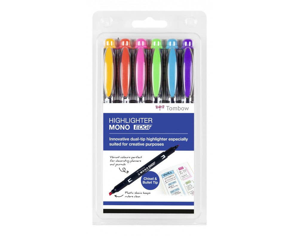 Tombow Textmarker Mono edge Keil- und Rundspitze VE=6 Stück