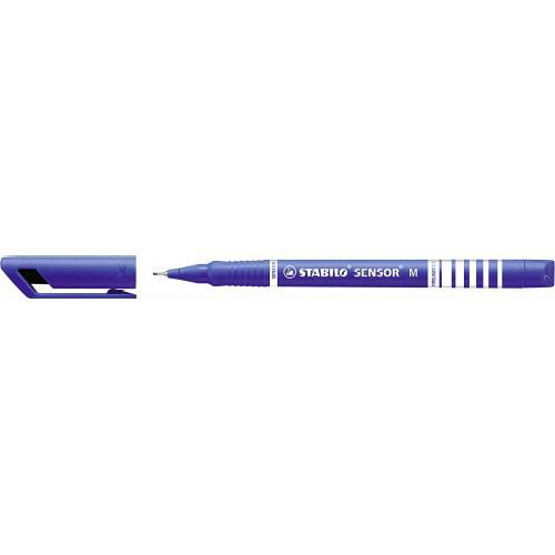 Fineliner Pens STABILO SENSOR medium Pen 0.8mm Line Blue (Pack 10)