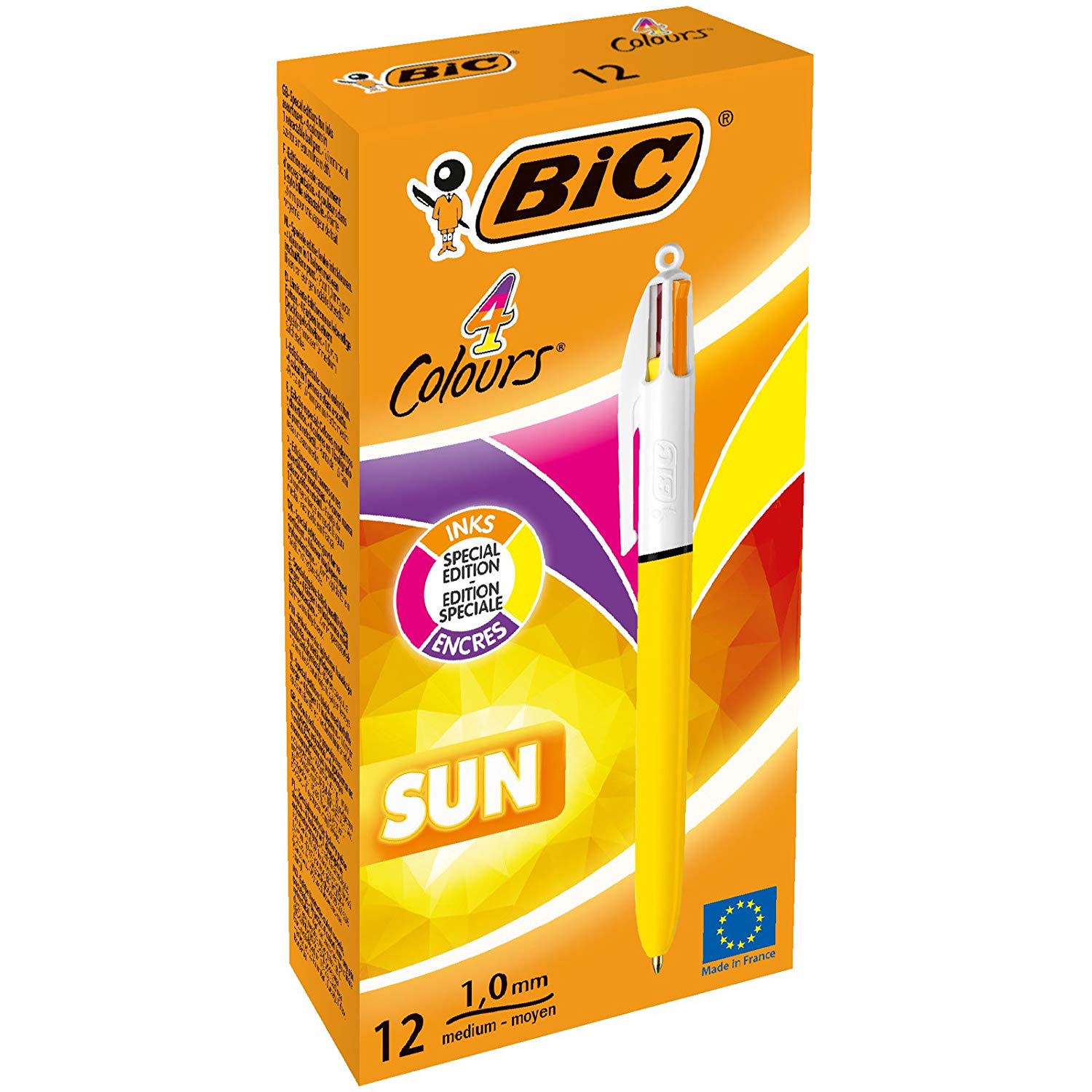 BIC PACK OF 12 ASSORTED COLOUR SUN SUNNY