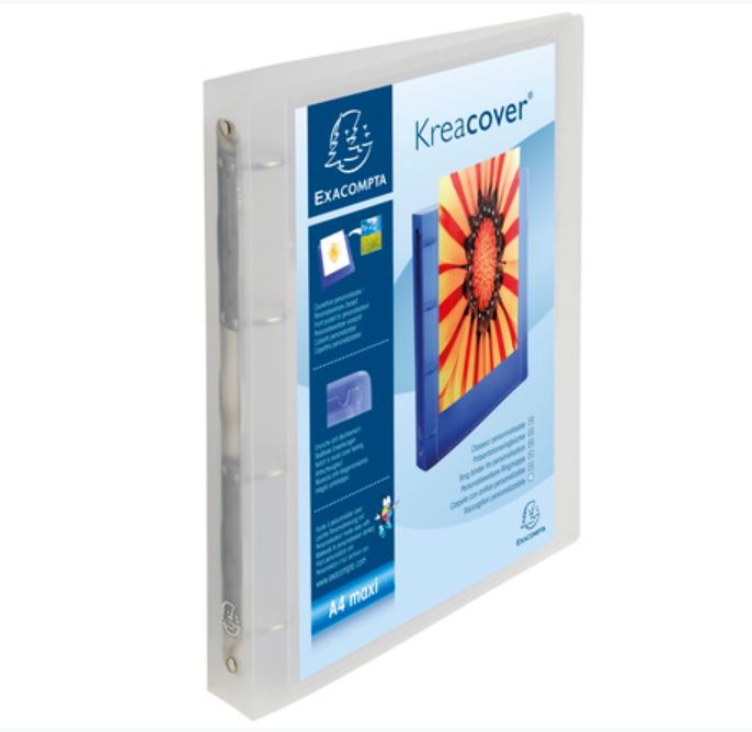 Exacompta Exacompta  Kreacover Chromaline Ring Binder A4 Plus Pack of 12 Clear, clear | Filing & Folders > Ring Binders > Ring Binders