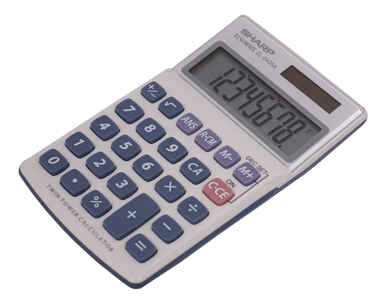 Sharp EL240SAB 8 Digit Handheld Calculator Grey