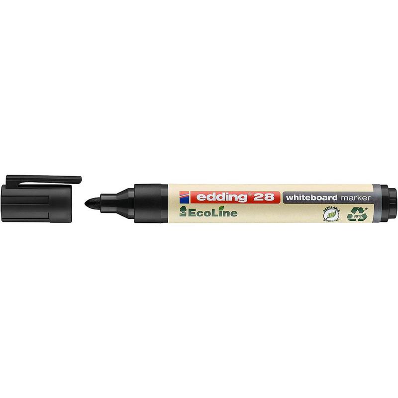 edding 28 EcoLine Whiteboard Marker Bullet Tip 1.5-3mm Line Black (Pack 10)