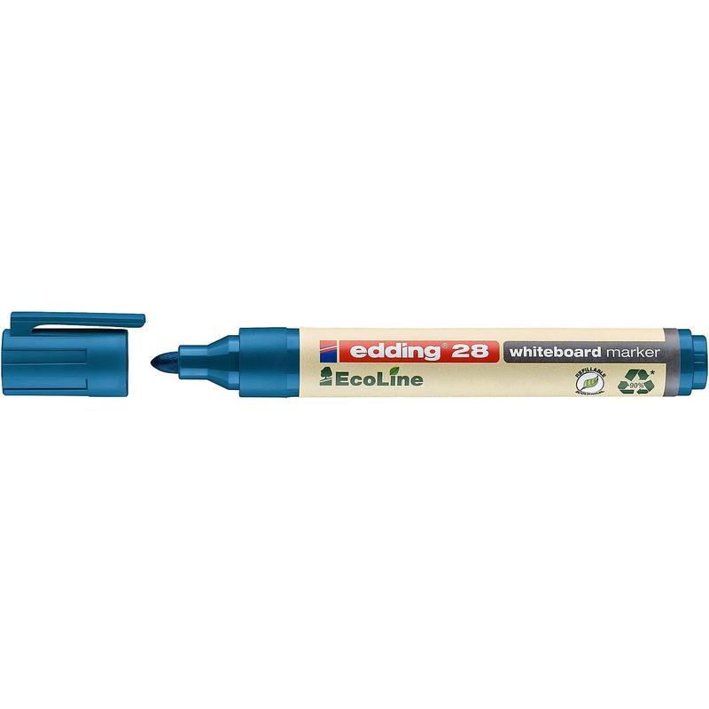 edding 28 EcoLine Whiteboard Marker Bullet Tip 1.5-3mm Line Blue (Pack 10)