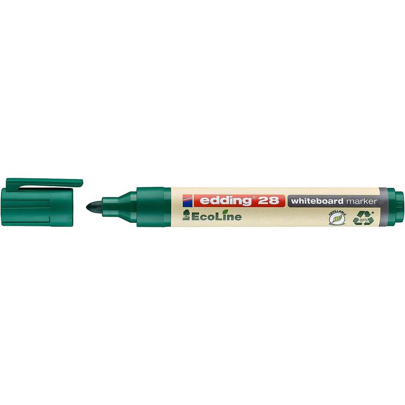 edding 28 EcoLine Whiteboard Marker Bullet Tip 1.5-3mm Line Green (Pack 10)