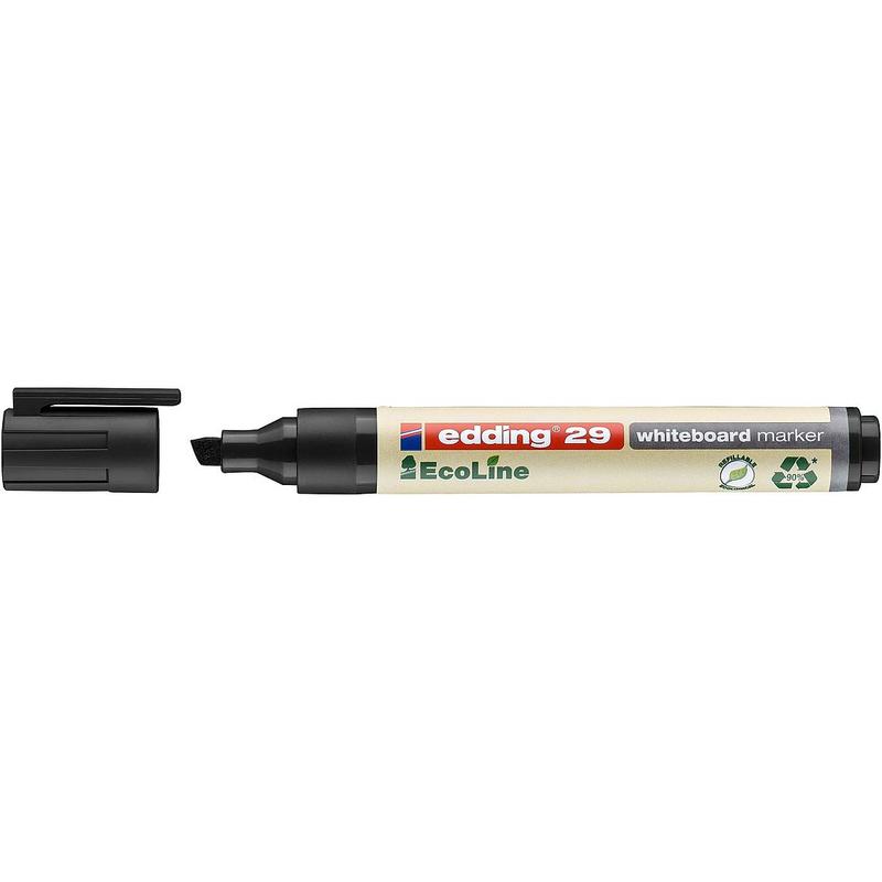 edding 29 EcoLine Whiteboard Marker Chisel Tip 1-5mm Line Black (Pack 10)