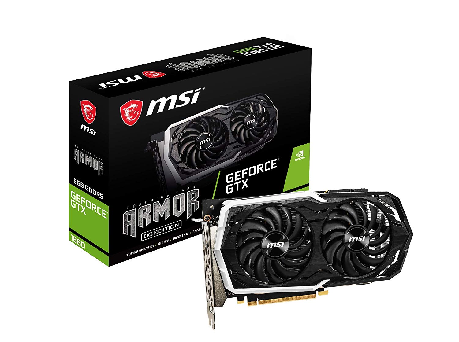 MSI GTX 1660 Armour OC 6GB DDR5 PCIE