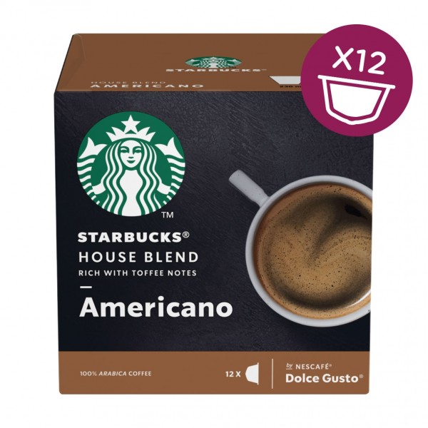 STARBUCKS by Nescafe Dolce Gusto Americano House Blend Coffee 12 Capsules (Pack 3)