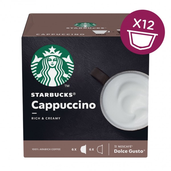 STARBUCKS by Nescafe Dolce Gusto Cappucino Coffee 12 Capsules (Pack 3)