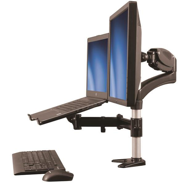Single Monitor Arm with Laptop Stand