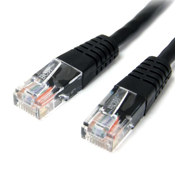 1ft Black Molded Cat5e UTP Patch Cable